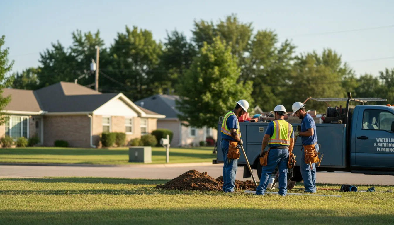 Residential water line and bathroom plumbing service in Lees Summit, MO